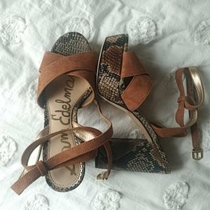 Sam Edelman snake skin platform heels